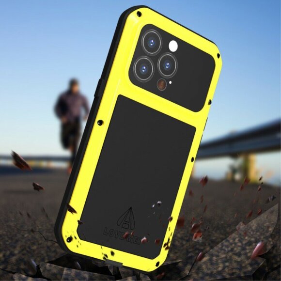 Гибридный чехол LOVE MEI для iPhone 13 Pro (желтый)