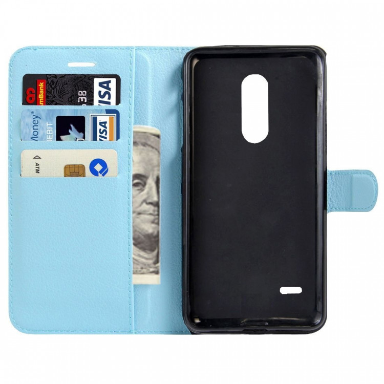 Чехол с визитницей для LG K8 (2017) X300 / M200N (голубой)