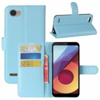 Чехол с визитницей для LG Q6 / LG Q6a / LG Q6+ (голубой)