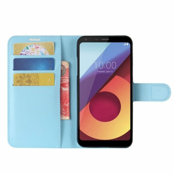 Чехол с визитницей для LG Q6 / LG Q6a / LG Q6+ (голубой) Чехол с визитницей для LG Q6 / LG Q6a / LG Q6+ (голубой)
