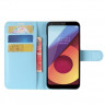 Чехол с визитницей для LG Q6 / LG Q6a / LG Q6+ (голубой)