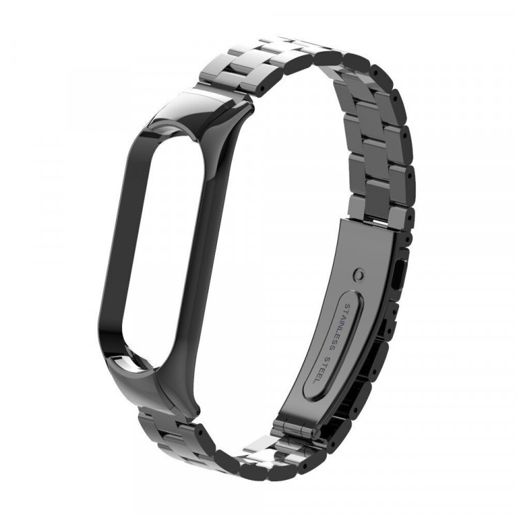 Стальной браслет для Xiaomi Mi Band 5 (черный)