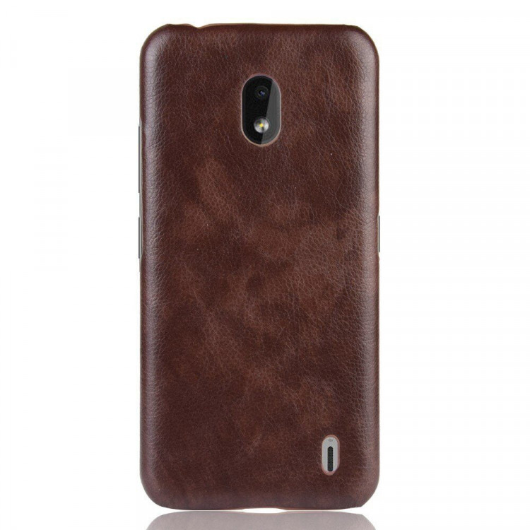 Кожаная накладка-чехол для Nokia 2.2 (коричневый)