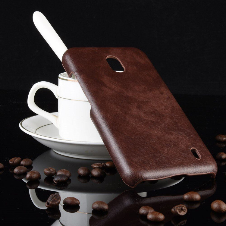 Кожаная накладка-чехол для Nokia 2.2 (коричневый)