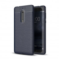 Чехол-накладка Litchi Grain для Nokia 5 (темно-синий)