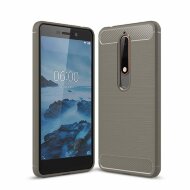 Чехол-накладка Carbon Fibre для Nokia 6 (2018) / Nokia 6.1 (серый)
