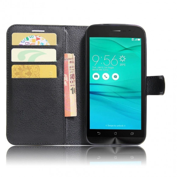 Чехол с визитницей для ASUS ZenFone Go ZB500KL (черный) Чехол с визитницей для ASUS ZenFone Go ZB500KL (черный)