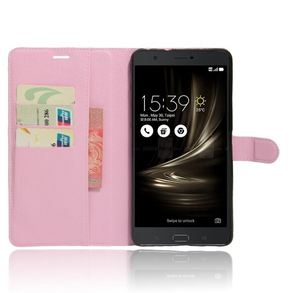 Чехол с визитницей для ASUS Zenfone 3 Ultra ZU680KL (розовый)