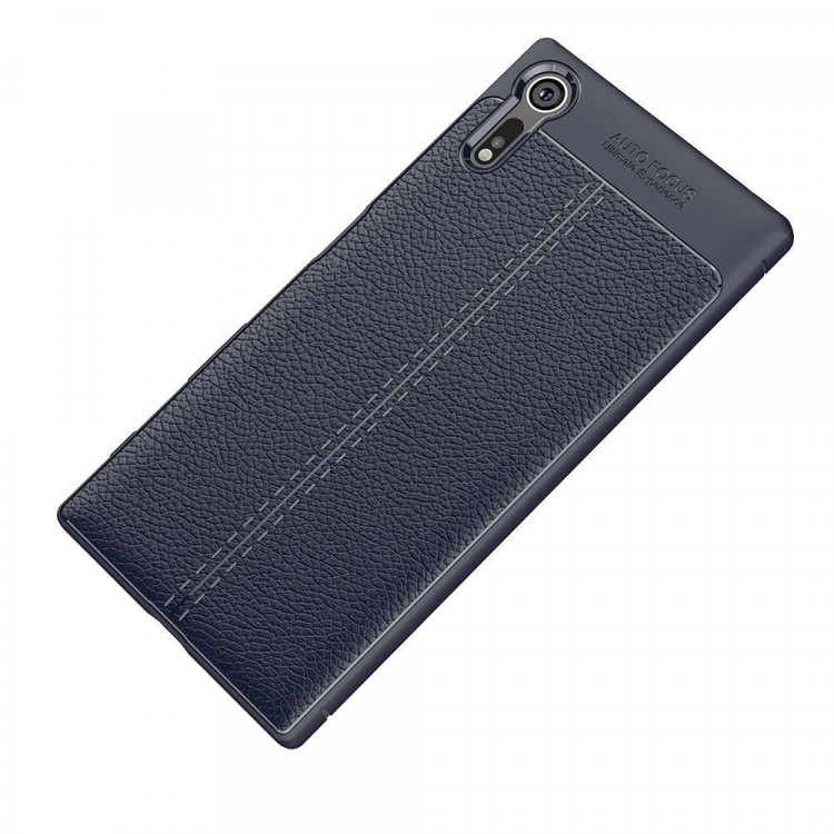 Чехол-накладка Litchi Grain для Sony Xperia XZ / XZs (темно-синий)