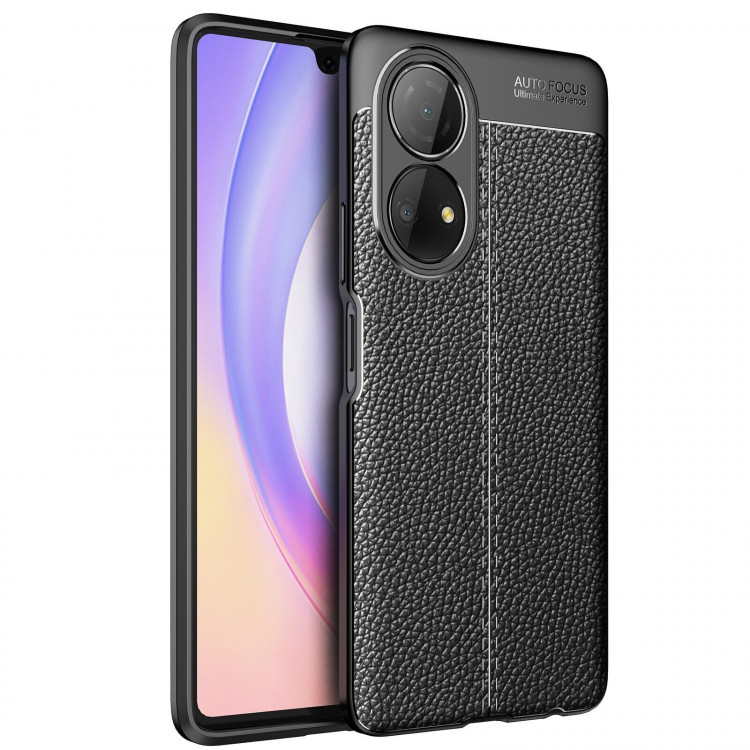 Чехол-накладка Litchi Grain для Honor X7 (черный)