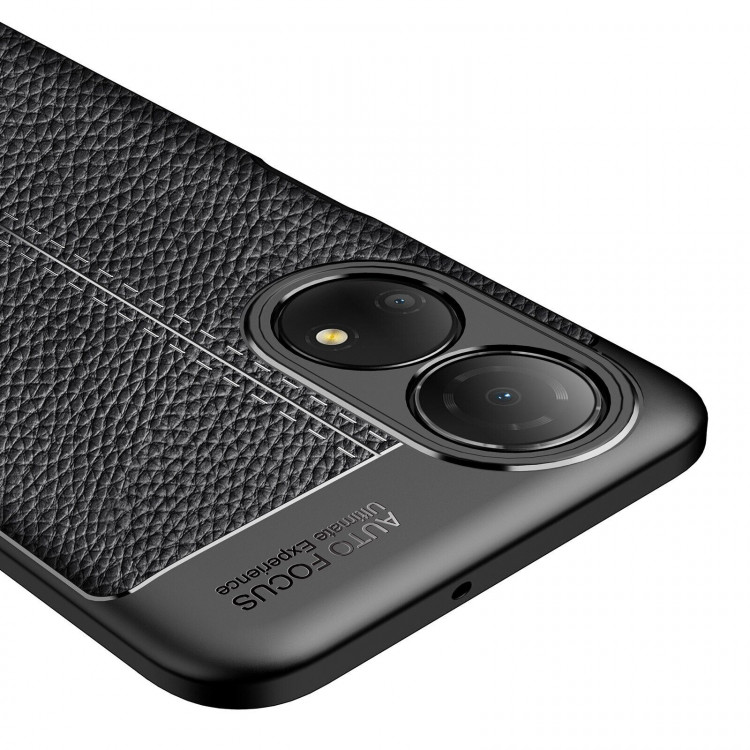 Чехол-накладка Litchi Grain для Honor X7 (черный)