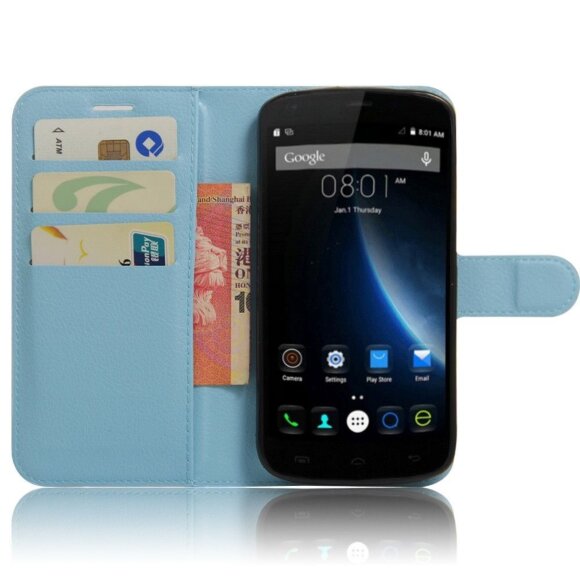 Чехол с визитницей для DOOGEE T6 / T6 Pro (голубой) Чехол с визитницей для DOOGEE T6 / T6 Pro (голубой)