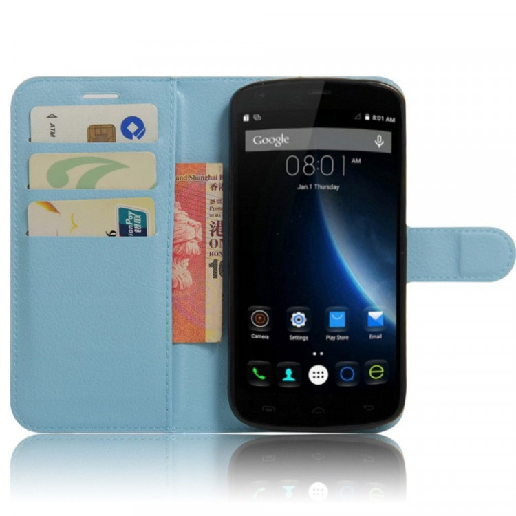Чехол с визитницей для DOOGEE T6 / T6 Pro (голубой)