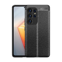 Чехол-накладка Litchi Grain для Samsung Galaxy S23 Ultra (черный)