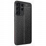 Чехол-накладка Litchi Grain для Samsung Galaxy S23 Ultra (черный)
