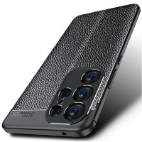 Чехол-накладка Litchi Grain для Samsung Galaxy S23 Ultra (черный)