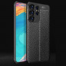Чехол-накладка Litchi Grain для Samsung Galaxy S23 Ultra (черный)