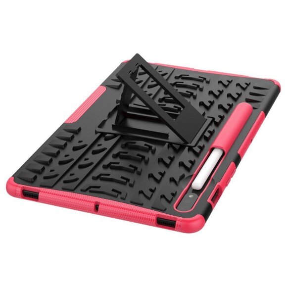 Чехол Hybrid Armor для Samsung Galaxy Tab S7 SM-T870 / SM-T875 и Galaxy Tab S8 SM-X700 / SM-X706 (черный + розовый)
