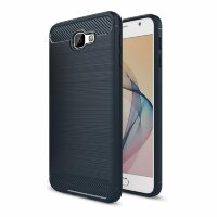 Чехол-накладка Carbon Fibre для Samsung Galaxy J7 Prime SM-G610F/DS (темно-синий) (On7 2016 SM-G6100)