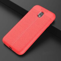 Чехол-накладка Litchi Grain для Samsung Galaxy J3 2017 (красный)