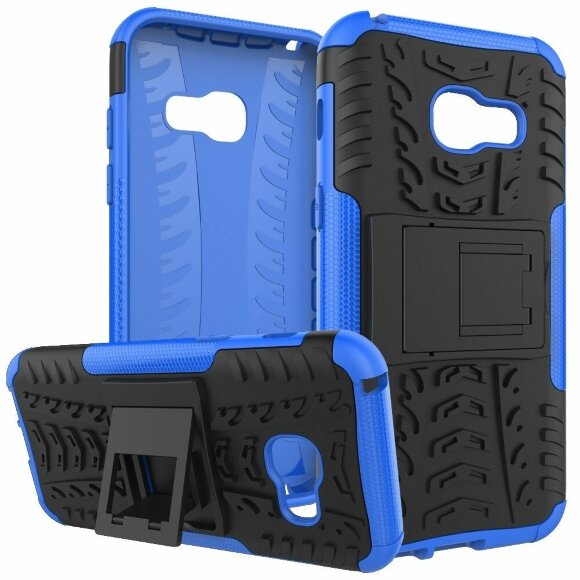 Чехол Hybrid Armor для Samsung Galaxy A3 (2017) SM-A320F (черный + голубой) Чехол Hybrid Armor для Samsung Galaxy A3 (2017) SM-A320F (черный + голубой)