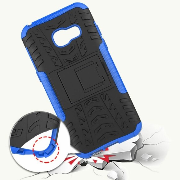 Чехол Hybrid Armor для Samsung Galaxy A3 (2017) SM-A320F (черный + голубой) Чехол Hybrid Armor для Samsung Galaxy A3 (2017) SM-A320F (черный + голубой)