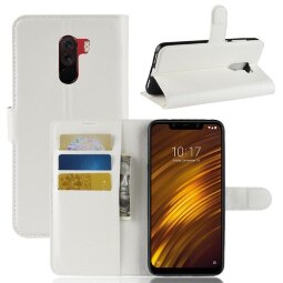Чехол с визитницей для Xiaomi Pocophone F1 / Poco F1 (белый)