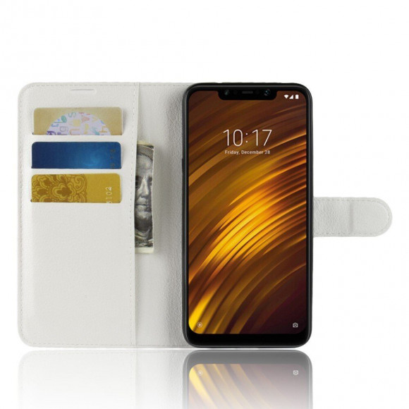 Чехол с визитницей для Xiaomi Pocophone F1 / Poco F1 (белый) Чехол с визитницей для Xiaomi Pocophone F1 / Poco F1 (белый)