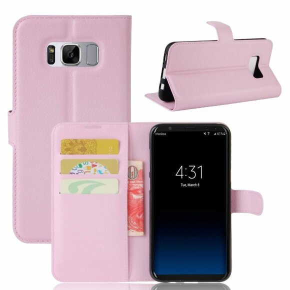 Чехол с визитницей для Samsung Galaxy S8 (розовый)