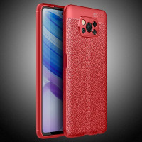 Чехол-накладка Litchi Grain для Xiaomi Poco X3 NFC / Poco X3 / Poco X3 Pro (красный)