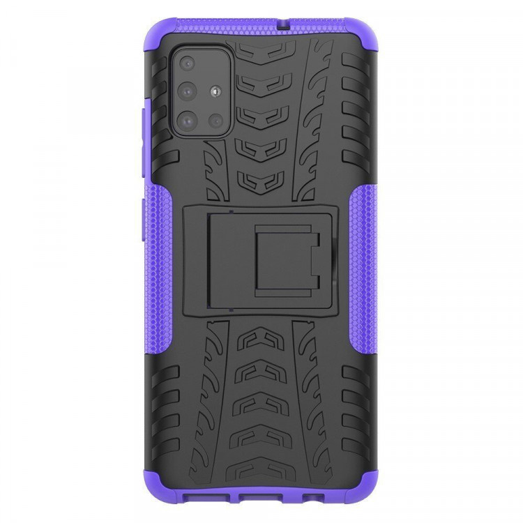 Чехол Hybrid Armor для Samsung Galaxy A51 (черный + фиолетовый)