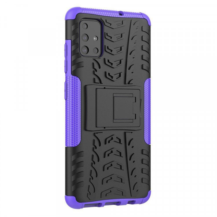 Чехол Hybrid Armor для Samsung Galaxy A51 (черный + фиолетовый)