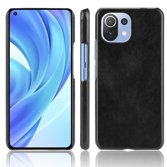 Кожаная накладка-чехол для Xiaomi Mi 11 Lite / Xiaomi Mi 11 Lite 5G (черный) Кожаная накладка-чехол для Xiaomi Mi 11 Lite / Xiaomi Mi 11 Lite 5G (черный)