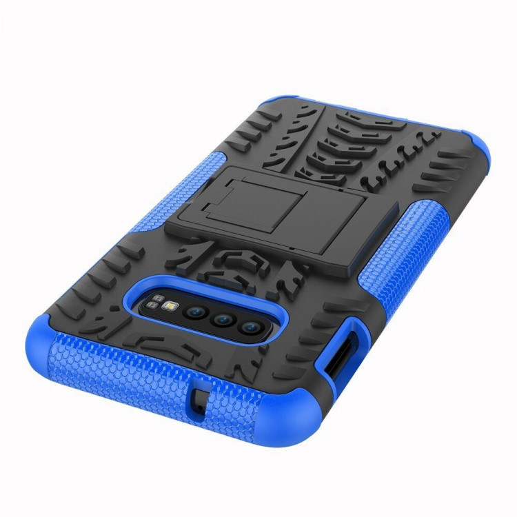 Чехол Hybrid Armor для Samsung Galaxy S10e (черный + голубой)