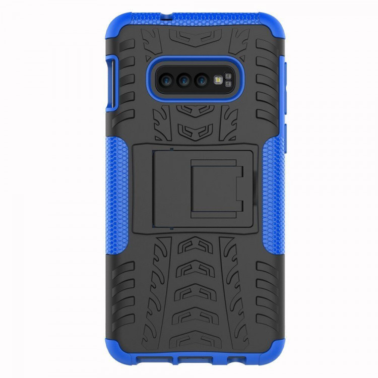 Чехол Hybrid Armor для Samsung Galaxy S10e (черный + голубой)