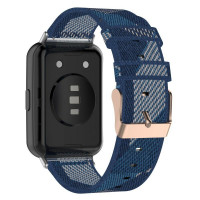 Нейлоновый ремешок с разноцветным плетением для Huawei Watch Fit 2 (синий)