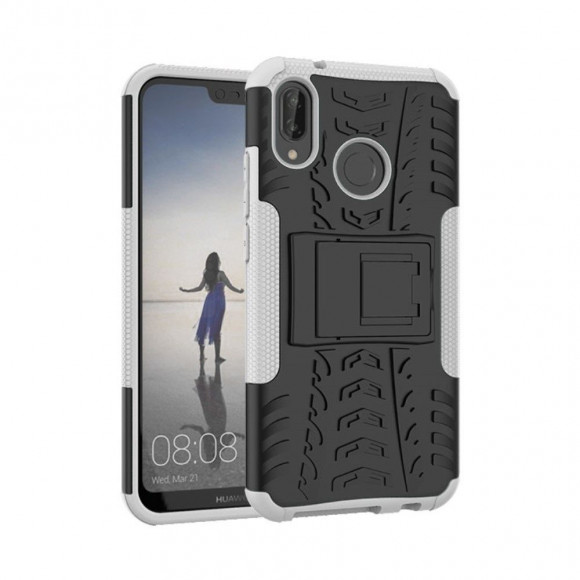 Чехол Hybrid Armor для Huawei P20 Lite / Nova 3e (черный + белый) Чехол Hybrid Armor для Huawei P20 Lite / Nova 3e (черный + белый)