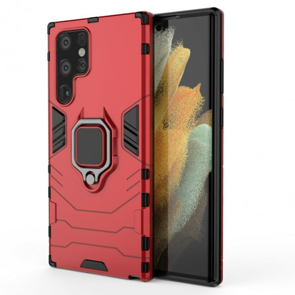 Чехол Armor Ring Holder для Samsung Galaxy S22 Ultra (красный) Чехол Armor Ring Holder для Samsung Galaxy S22 Ultra (красный)