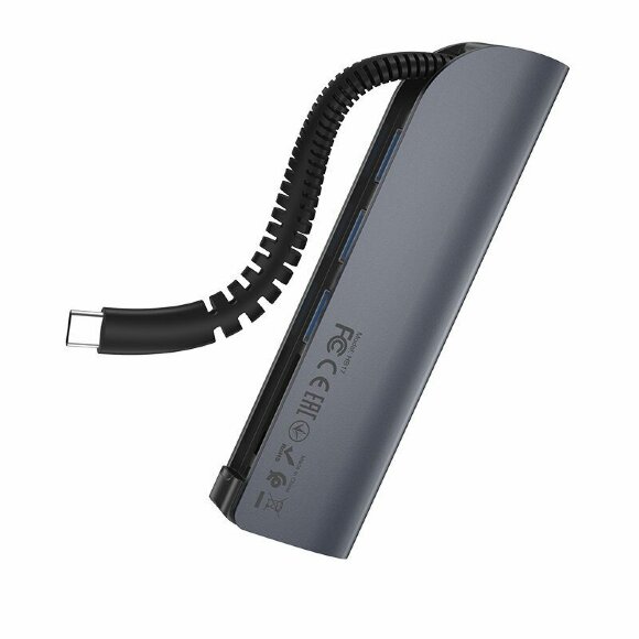 HUB Type-C Hoco HB17 Easy connect (Type-C to USB3.0*3+SD+TF)