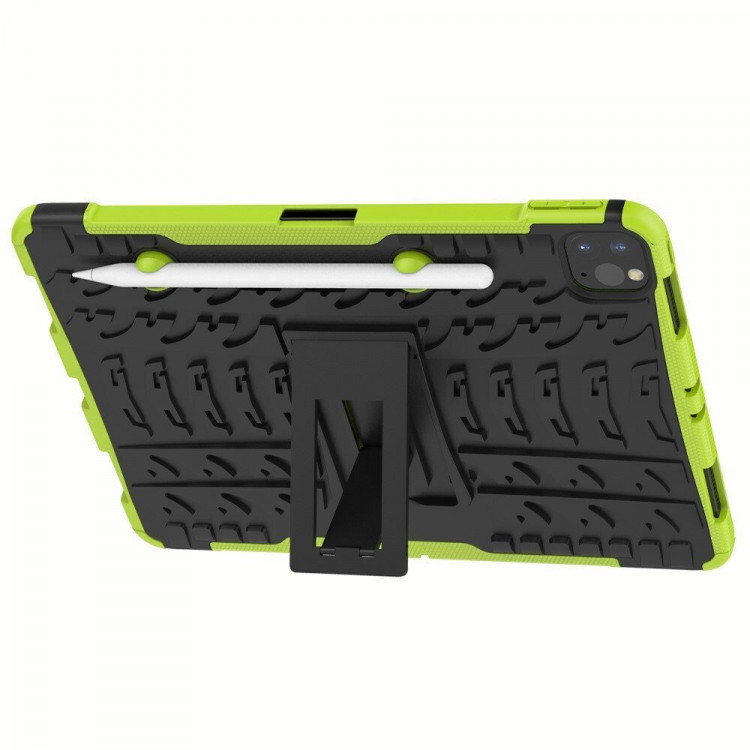 Чехол Hybrid Armor для iPad Pro 11 (2022, 2021, 2020) (черный + зеленый)