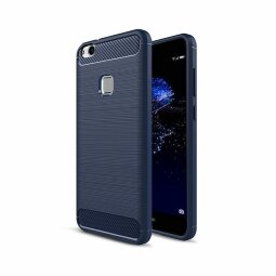 Чехол-накладка Carbon Fibre для Huawei P10 Lite (темно-синий)