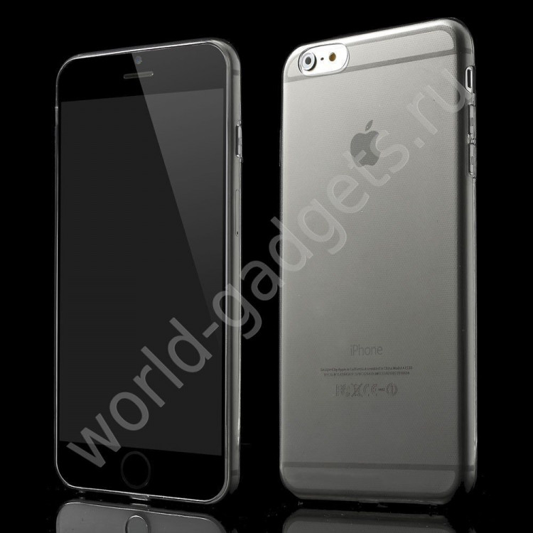 Чехол из мягкого пластика для iPhone 6 Plus (серый)