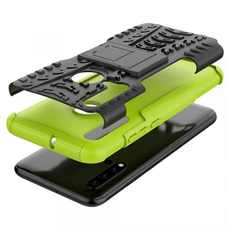 Чехол Hybrid Armor для Huawei P20 lite (2019) / nova 5i (черный + зеленый)