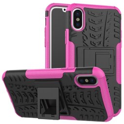 Чехол Hybrid Armor для iPhone X / ХS (черный + розовый)