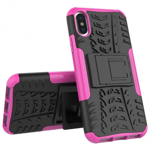 Чехол Hybrid Armor для iPhone X / ХS (черный + розовый) Чехол Hybrid Armor для iPhone X / ХS (черный + розовый)