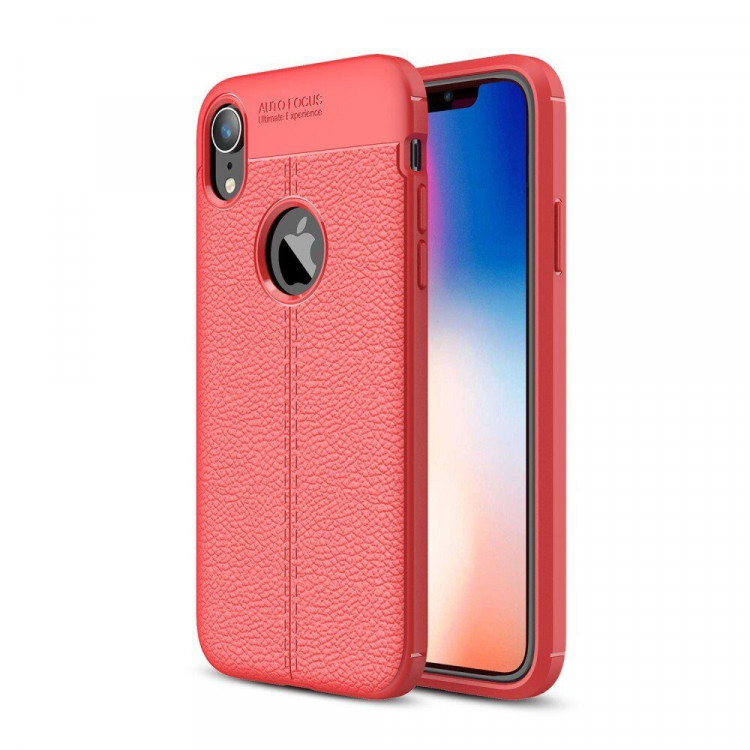 Чехол-накладка Litchi Grain для iPhone XR (красный)
