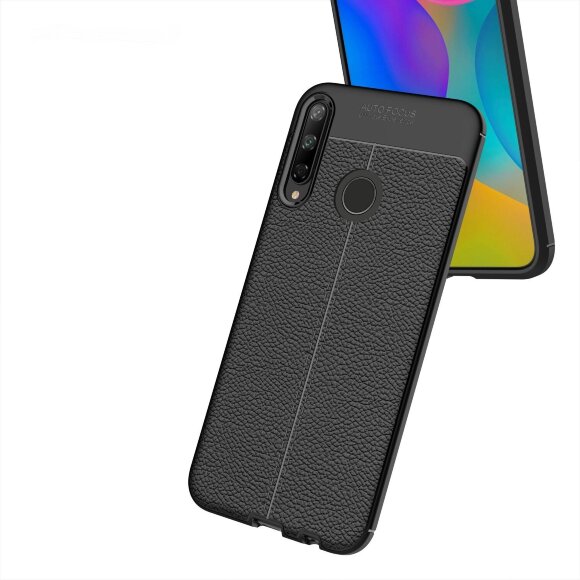 Чехол-накладка Litchi Grain для Huawei P40 lite E / Honor 9C (черный)