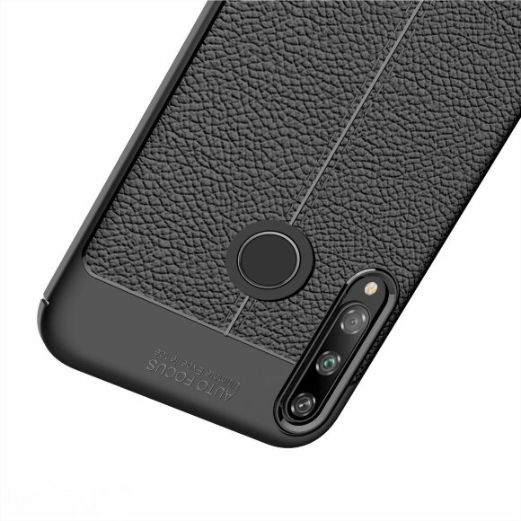 Чехол-накладка Litchi Grain для Huawei P40 lite E / Honor 9C (черный)