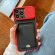 Чехол с отделением для карт и защитой камеры для iPhone 12 Pro Max (красный)