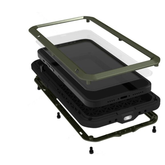 Гибридный чехол LOVE MEI для iPhone 13 Pro (темно-зеленый) Гибридный чехол LOVE MEI для iPhone 13 Pro (темно-зеленый)